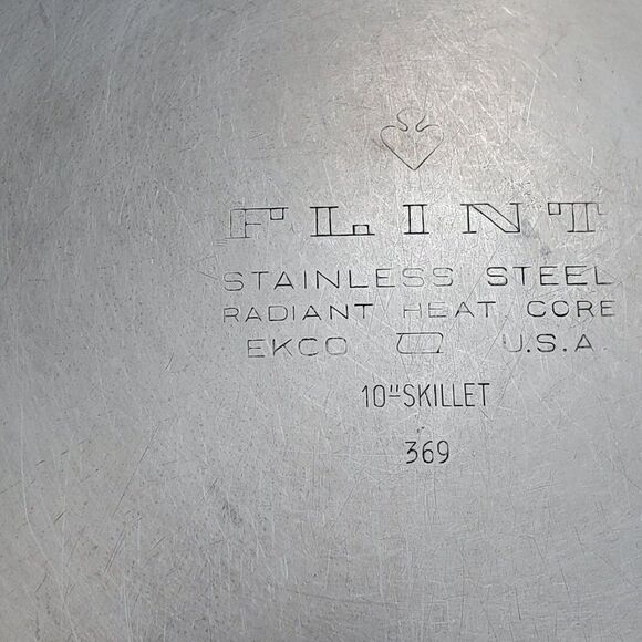 Vintage EKCO FLINT 10" Stainless Steel Skillet Frying Pan No Lid - Picture 4 of 9